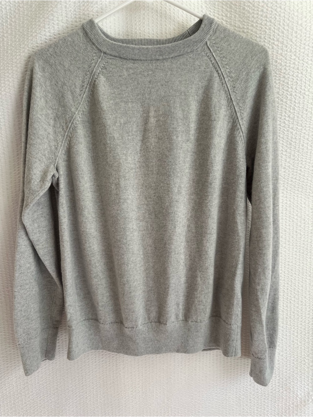 Banana Republic Gray Merino Wool Crewneck Sweater Raglan Sleeve Pullover Medium